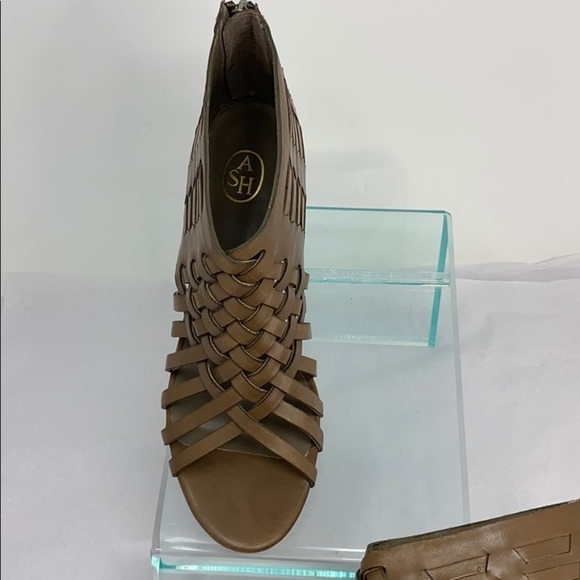 Ash Sz 39.5 Khaki Brown Leather Wedge - Picture 6 of 11